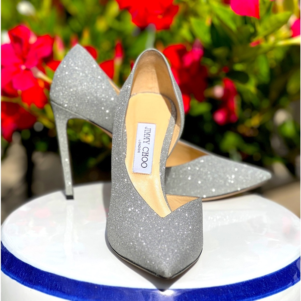 Jimmy Choo Silver Sparkle Pumps
